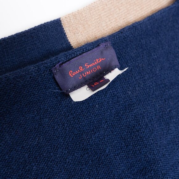 Paul Smith Wool Blend Cardigan Navy Preppy Juniors 16 / Small - Picture 5 of 14
